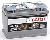 Bosch S5A08 - Autobatterie - 70A/h - 760A - AGM-Technologie - angepasst für Fahrzeuge mit Start/Stopp-System, 278 x 175 x 190 mm