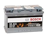 Bosch S5A11 - Autobatterie - 80A/h - 800A - AGM-Technologie - angepasst für Fahrzeuge mit Start/Stopp-System