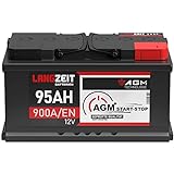 LANGZEIT AGM Batterie 95Ah 12V 900A/EN Start-Stop Autobatterie VRLA Batterie