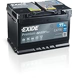Exide EA770 Premium Carbon Boost Autobatterie 12V 77Ah 760A, Schwarz, 278 x 175 x 190 mm