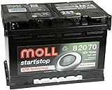 MOLL EFB start/stop Starterbatterie 12V Autobatterie (Moll EFB 82070)